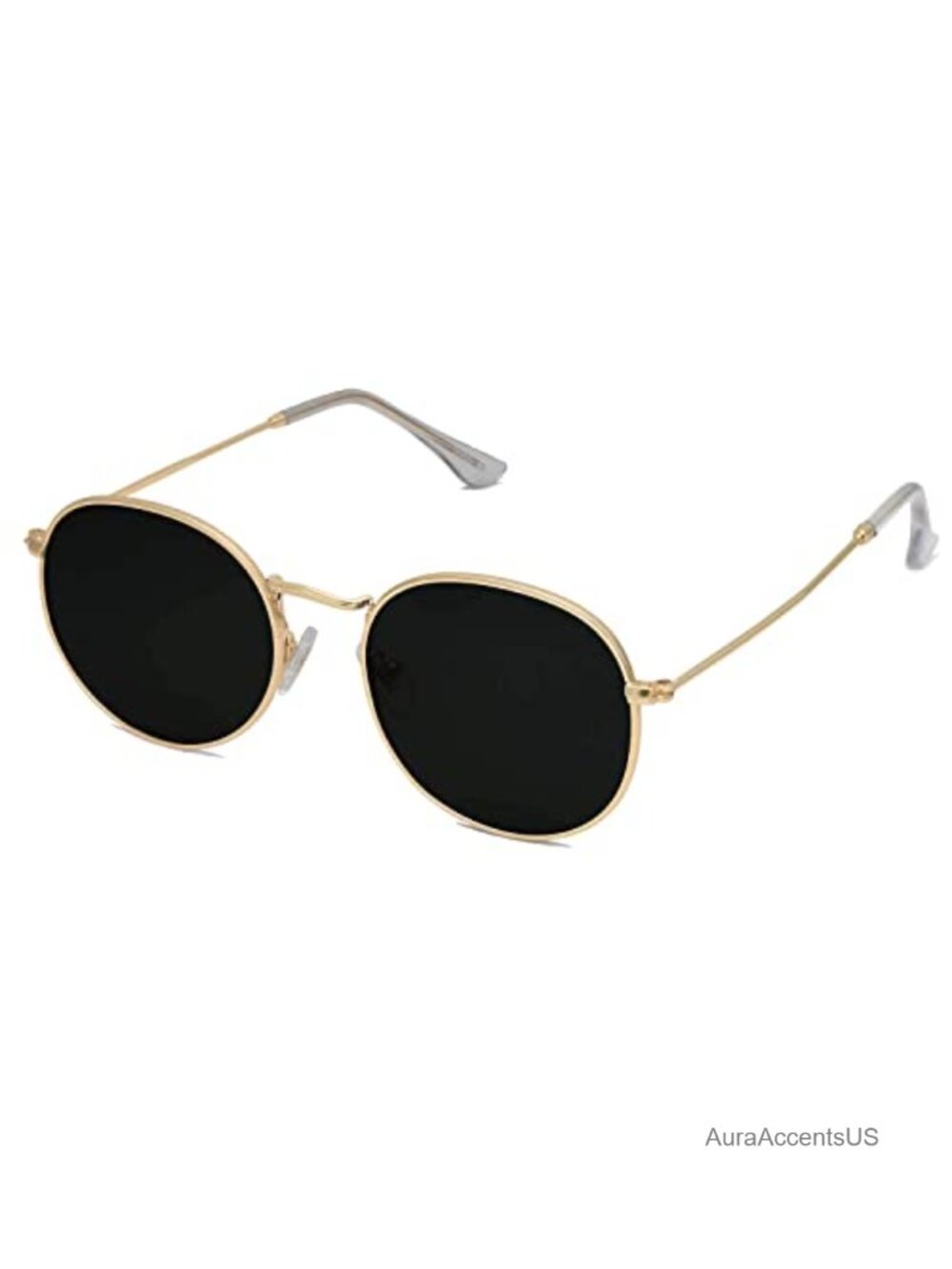 Small Round Polarized Sunglasses Stainless Steel UV Protection Hiking